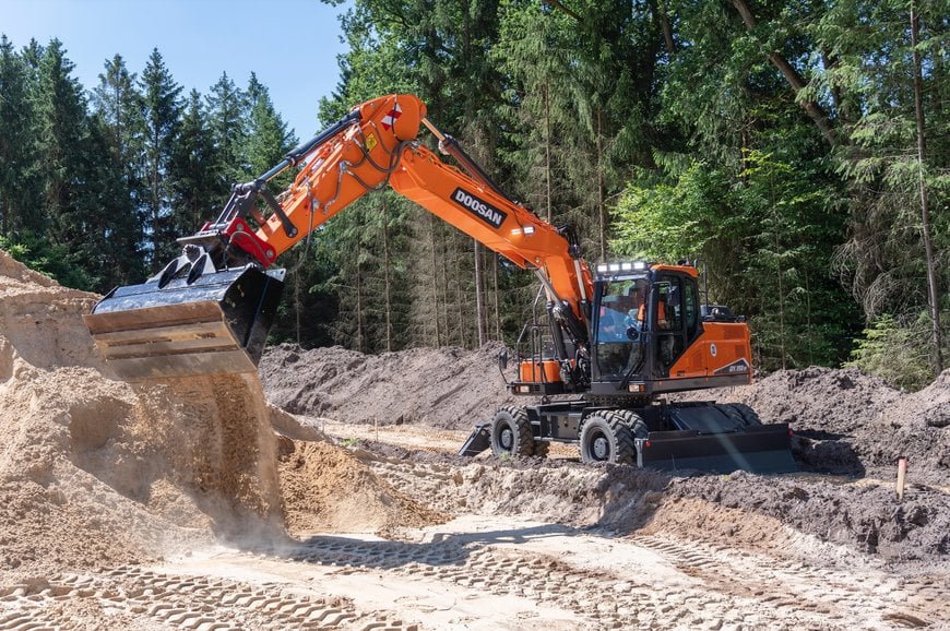 Trois nouvelles pelles sur pneus Doosan de 18 à 22 tonnes
